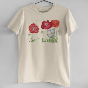 Japanese Vintage Red Poppy Flowers Tee